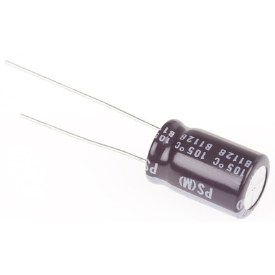 Nichicon 470μF Aluminium Electrolytic Capacitor 25V dc, Radial, Through Hole - UPS1E471MPD