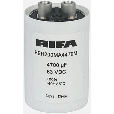 KEMET 4700μF Aluminium Electrolytic Capacitor 450V dc, Screw Terminal - PEH200YX4470MU2