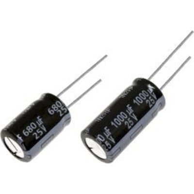 Panasonic 1000μF Aluminium Electrolytic Capacitor 25V dc, Radial, Through Hole - EEUFP1E102