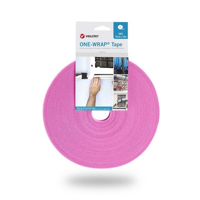 VELCRO® One-Wrap VEL-OW64109 Pink Hook & Loop Tape, 10mm x 25m