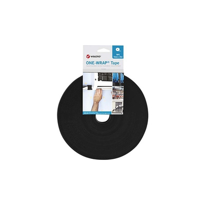 VELCRO® One-Wrap VEL-OW64127 Black Hook & Loop Tape, 16mm x 25m