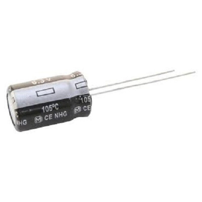 Panasonic 820μF Aluminium Electrolytic Capacitor 6.3V dc, Radial, Through Hole - EEUFR0J821B