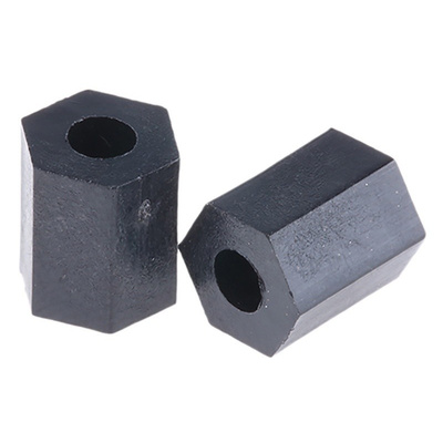 R1811B91, 8mm High Glass Fibre Reinforced PET Hex Spacer 6.35mm Wide, with 2.95mm Bore Diameter for M3 Screw