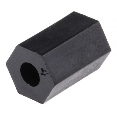 R1812-91, 10mm High Glass Fibre Reinforced PET Hex Spacer 6.35mm Wide, with 2.95mm Bore Diameter for M3 Screw