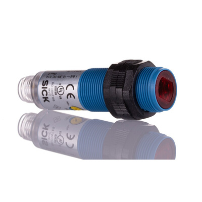 Sick Energetic Photoelectric Sensor, Barrel Sensor, 1 mm → 1.1 m Detection Range
