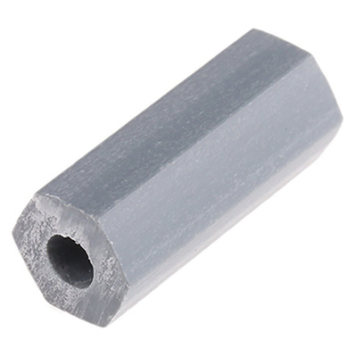 HS-6-5, 15.9mm High CPVC Hex Spacer 6.4mm Wide, with 2.8mm Bore Diameter for M3, No.6 Screw