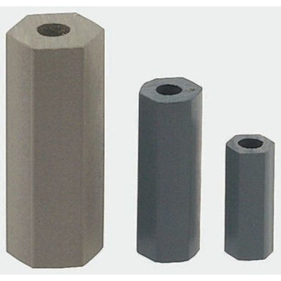 HS 8 6, 19.1mm High CPVC Hex Spacer 9.5mm Wide, With 3.6mm Bore Diameter for M4, No.8 Screw