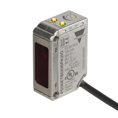 Carlo Gavazzi Diffuse Reflective Photoelectric Sensor, Rectangular Sensor, 0 → 200 mm Detection Range