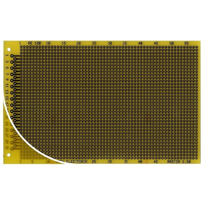 RE120-LF, Single Sided DIN 41617 Photoresist Board FR4 With 37 x 58 1mm Holes, 2.5 x 2.5mm Pitch, 160 x 100 x 1.5mm
