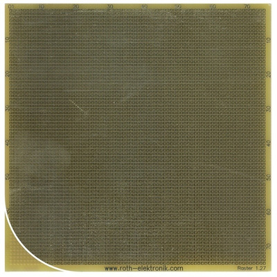 RE014-LF, Single Sided Matrix Board FR4 with 75 x 75 0.45mm Holes, 1.27 x 1.27mm Pitch, 99.69 x 99.06 x 1.5mm