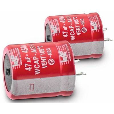 Wurth Elektronik 150μF Aluminium Electrolytic Capacitor 450V dc, Snap-In - 861141484011