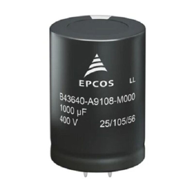 EPCOS 68μF Aluminium Electrolytic Capacitor 450V dc, Snap-In - B43644A5686M000