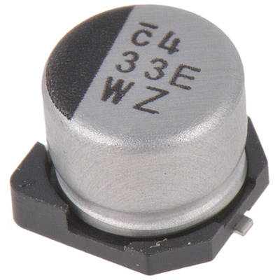 Nichicon 33μF Aluminium Electrolytic Capacitor 25V dc, Surface Mount - UWZ1E330MCL1GB