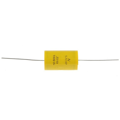 KEMET A72 Polypropylene Film Capacitor, 1 kV dc, 400 V ac, ±20%, 220nF, Through Hole