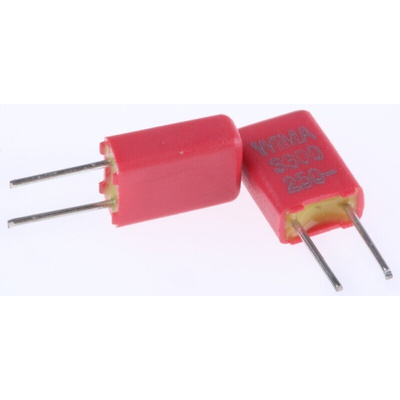 WIMA MKS02 Polyester Film Capacitor, 160 V ac, 250 V dc, ±20%, 3.3nF, Through Hole