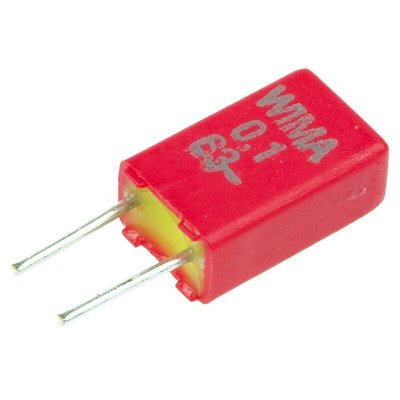 WIMA MKS02 Polyester Film Capacitor, 40 V ac, 63 V dc, ±20%, 100nF, Through Hole