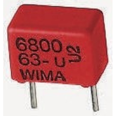 WIMA FKP2 Polypropylene Film Capacitor, 63 V ac, 100 V dc, ±5%, 1.5nF, Through Hole