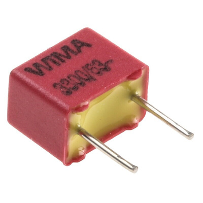 WIMA FKP2 Polypropylene Film Capacitor, 40 V ac, 63 V dc, ±5%, 3.3nF, Through Hole