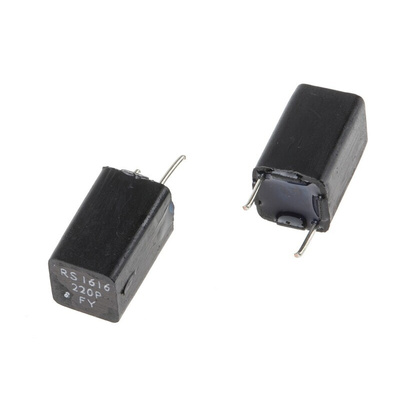 RS PRO Polystyrene Film Capacitor, 63V dc, ±1%, 220pF, Through Hole