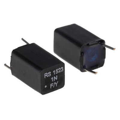 RS PRO Polystyrene Film Capacitor, 63V dc, ±1%, 1nF, Through Hole