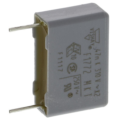 Vishay F1772 Polyester Film Capacitor, 310V ac, ±10%, 47nF, Through Hole
