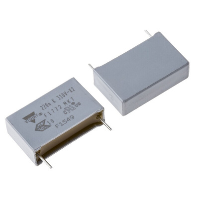 Vishay F1772 Polyester Film Capacitor, 310V ac, ±10%, 220nF, Through Hole
