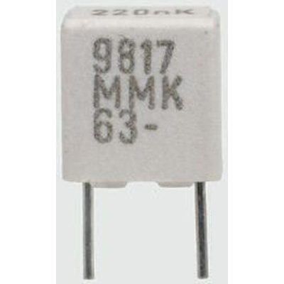 KEMET MMK Polyester Film Capacitor, 40 V ac, 63 V dc, ±10%, 4.7μF, Through Hole