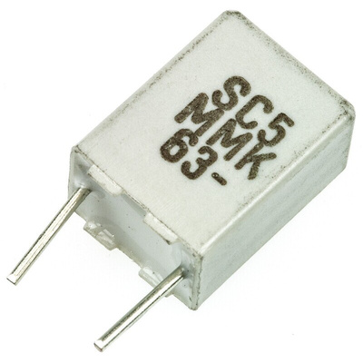 KEMET MMK Polyester Film Capacitor, 40 V ac, 63 V dc, ±10%, 1μF, Through Hole