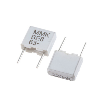 KEMET MMK Polyester Film Capacitor, 40 V ac, 63 V dc, ±10%, 220nF, Through Hole
