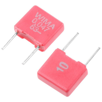 WIMA MKS2 Polyester Film Capacitor, 40 V ac, 63 V dc, ±10%, 47nF, Through Hole