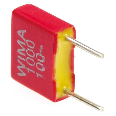 WIMA FKS2 Polyester Film Capacitor, 63 V ac, 100 V dc, ±20%, 1nF, Through Hole