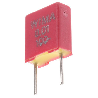 WIMA FKS2 Polyester Film Capacitor, 63 V ac, 100 V dc, ±20%, 10nF, Through Hole