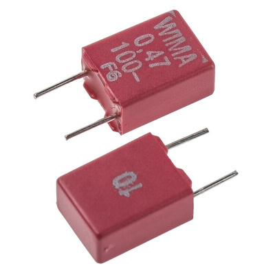 WIMA MKS2 Polyester Film Capacitor, 63 V ac, 100 V dc, ±10%, 470nF, Through Hole