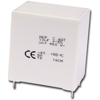 KEMET C4AT Polypropylene Film Capacitor, 250 V ac, 400 V dc, ±5%, 10μF, Through Hole