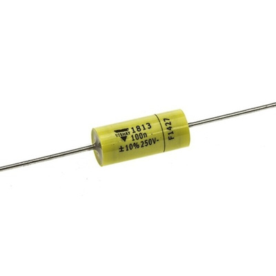 Vishay MKT 1813 Metallised Polyester Film Capacitor, 160 V ac, 250 V dc, ±10%, 100nF, Through Hole