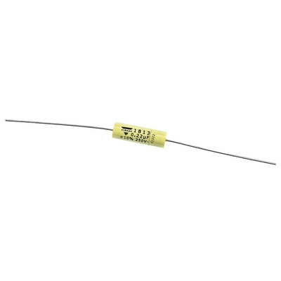 Vishay MKT 1813 Metallised Polyester Film Capacitor, 160 V ac, 250 V dc, ±10%, 220nF, Through Hole
