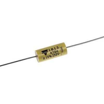 Vishay MKT 1813 Metallised Polyester Film Capacitor, 160 V ac, 250 V dc, ±10%, 470nF, Through Hole