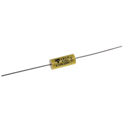 Vishay MKT 1813 Metallised Polyester Film Capacitor, 160 V ac, 250 V dc, ±10%, 470nF, Through Hole
