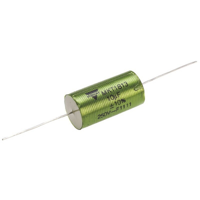 Vishay MKT 1813 Metallised Polyester Film Capacitor, 160 V ac, 250 V dc, ±10%, 10μF, Through Hole