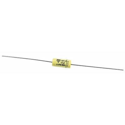 Vishay MKT 1813 Metallised Polyester Film Capacitor, 200 V ac, 400 V dc, ±10%, 47nF, Through Hole