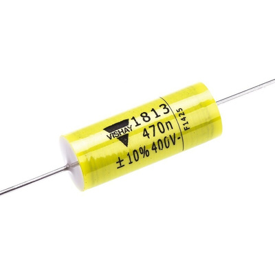 Vishay MKT 1813 Metallised Polyester Film Capacitor, 200 V ac, 400 V dc, ±10%, 470nF, Through Hole