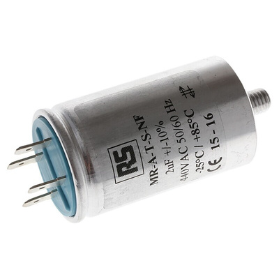 RS PRO Polypropylene Film Capacitor, 440V ac, ±10%, 2μF, Stud Mount