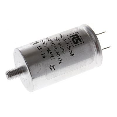 RS PRO Polypropylene Film Capacitor, 440V ac, ±10%, 2μF, Stud Mount
