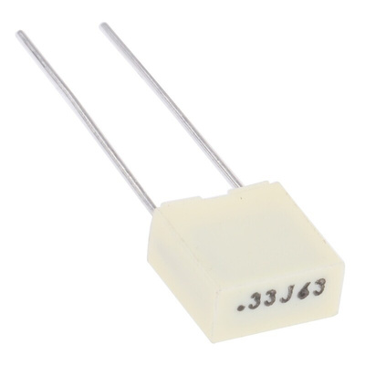 KEMET R82 Polyester Film Capacitor, 40 V ac, 63 V dc, ±5%, 330nF, Through Hole