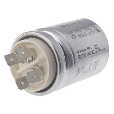 KEMET 4μF Polypropylene Capacitor PP 500V ac ±5% Tolerance Chassis Mount C87 Series