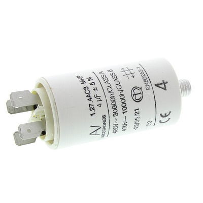 KEMET C27 Metallised Polypropylene Film Capacitor, 470V ac, ±5%, 4μF, Chassis Mount