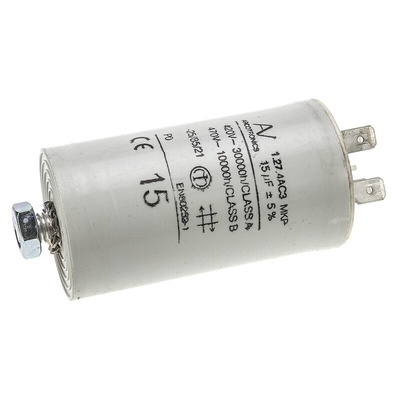 KEMET C27 Metallised Polypropylene Film Capacitor, 470V ac, ±5%, 15μF, Chassis Mount
