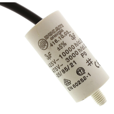 Ducati Energia 4.16.10 Polypropylene Film Capacitor, 400 → 500V ac, ±5%, 3μF, Stud Mount