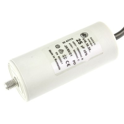 Ducati Energia 4.16.10 Polypropylene Film Capacitor, 400 → 500V ac, ±5%, 25μF, Stud Mount