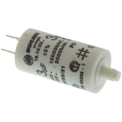 Ducati Energia 4.16.10 Polypropylene Film Capacitor, 450V ac, ±5%, 3μF, Stud Mount